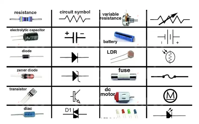 Kablolar, Anahtarlar ve Bağlantılar için Devre Sembolleri